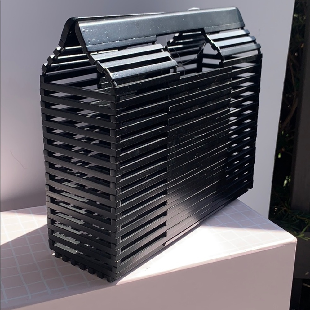 Urban Outfitters wooden black caged bag - Picture 3 of 8